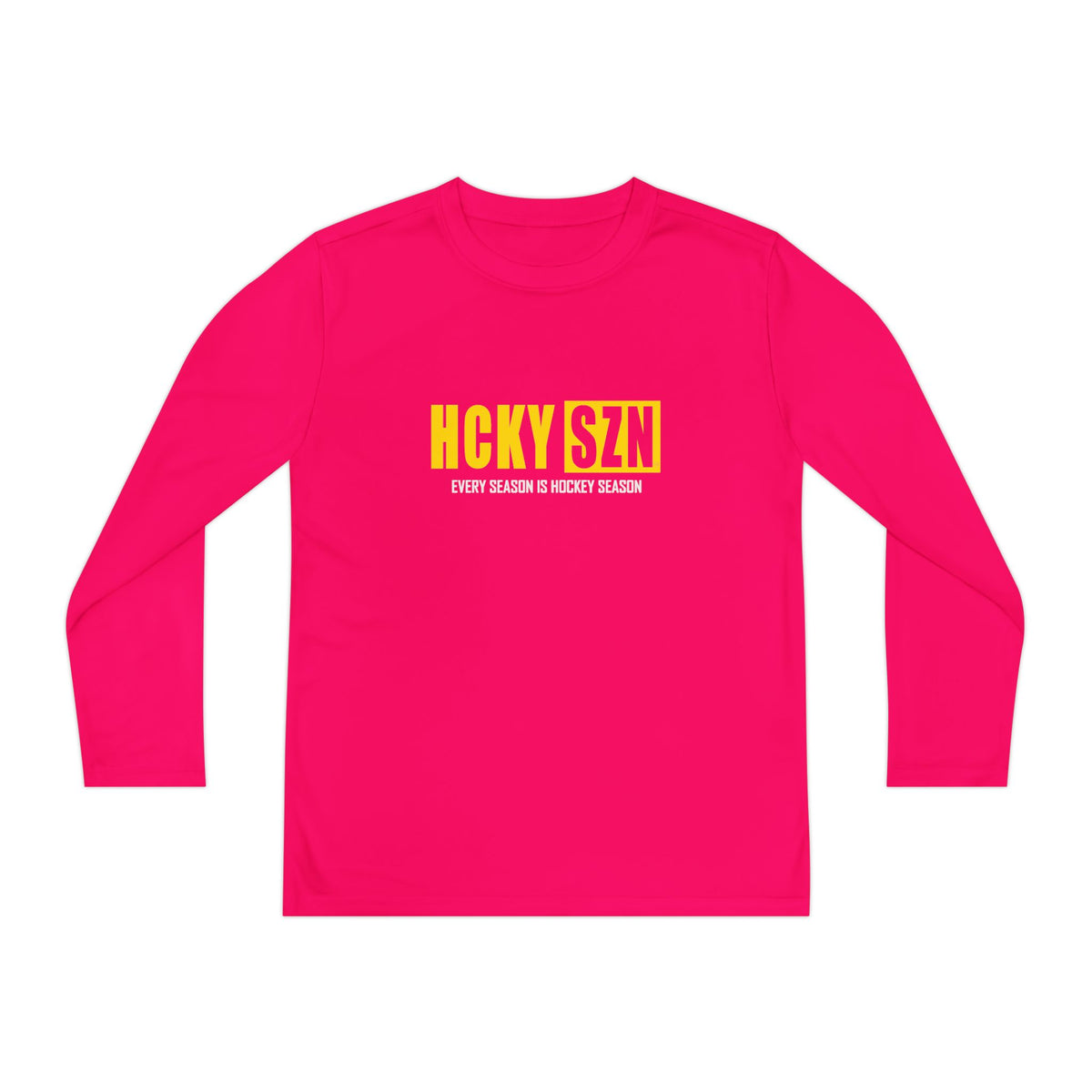 Every Season is HCKY SZN Youth Competitor Long Sleeve Tee (Yellow Logo) - Various Colors