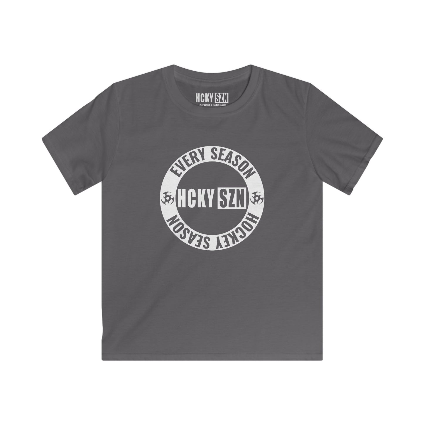 Youth Circle SZN Softstyle Tee (White Logo) - Various Colors