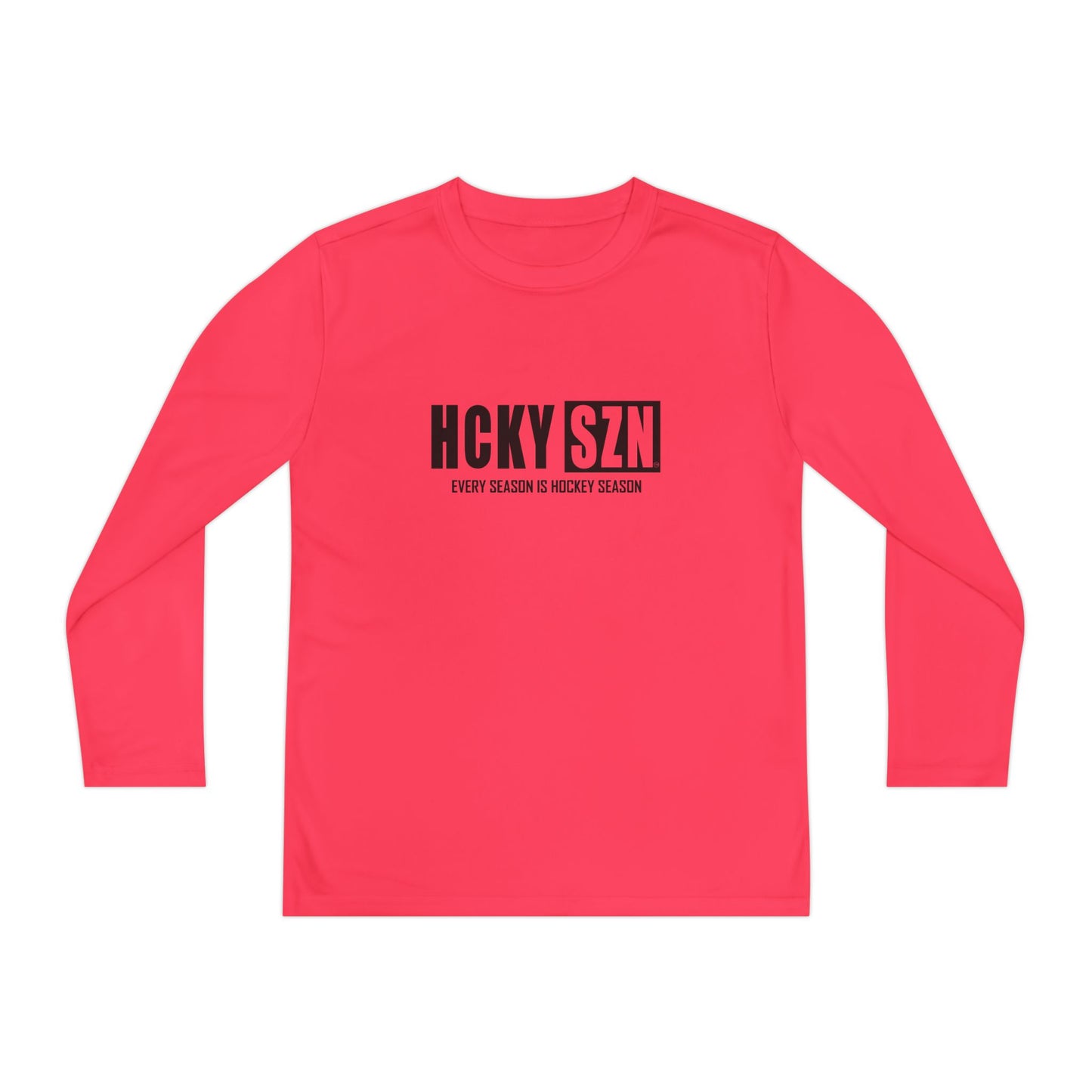 Every Season is HCKY SZN Youth Competitor Long Sleeve Tee (Black Logo) - Various Colors