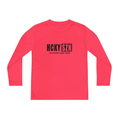 Every Season is HCKY SZN Youth Competitor Long Sleeve Tee (Black Logo) - Various Colors