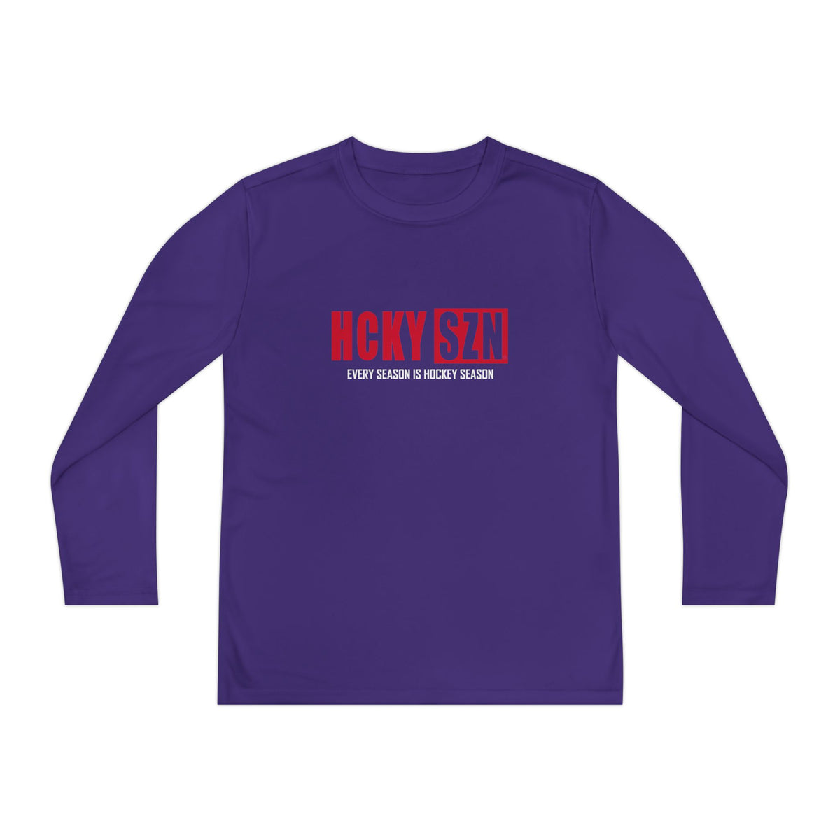 Every Season is HCKY SZN Youth Competitor Long Sleeve Tee (Red Logo) - Various Colors