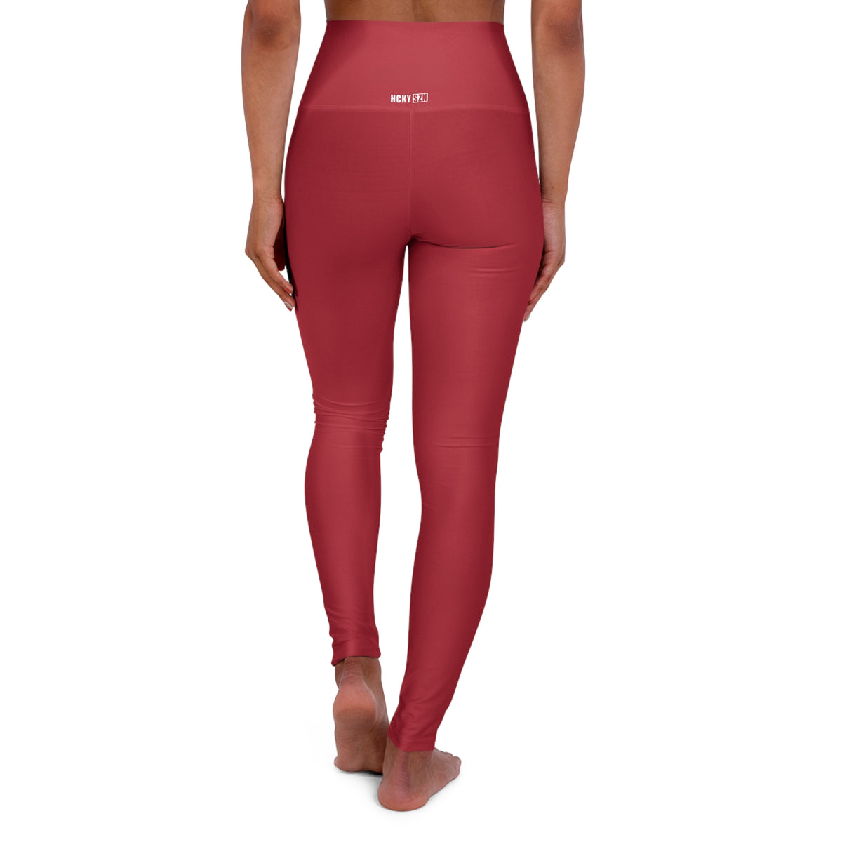 HCKY SZN High Waisted Yoga Leggings (Scarlet Red)