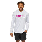 HCKY SZN Big Logo Performance Warmup Hoodie (White/Hot Pink)
