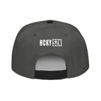 Upside Down HCKY SZN Embroidered Snapback Hat (Black/Charcoal)