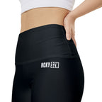 HKY SZN High Waisted Workout Shorts (Pitch Black)