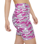 HKY SZN High Waisted Workout Shorts (Hockey Girl Camo)