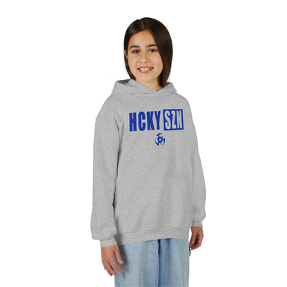 Youth HCKY SZN (Royal Blue Logo) Hooded Sweatshirt - Various Colors