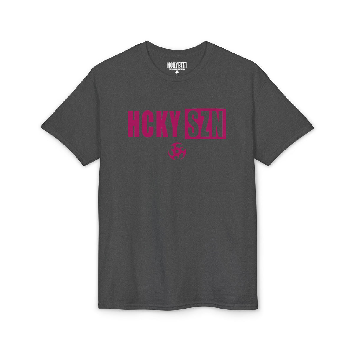 HCKY SZN Simple Star DryBlend Tee Shirt (Raspberry Logo) - Various Colors
