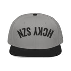 Upside Down HCKY SZN Embroidered Snapback Hat (Grey/Black)
