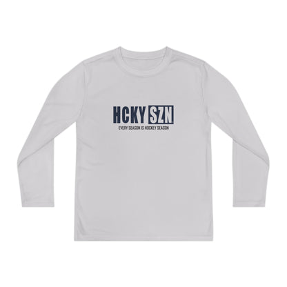 Every Season is HCKY SZN Youth Competitor Long Sleeve Tee (Navy Logo) - Various Colors