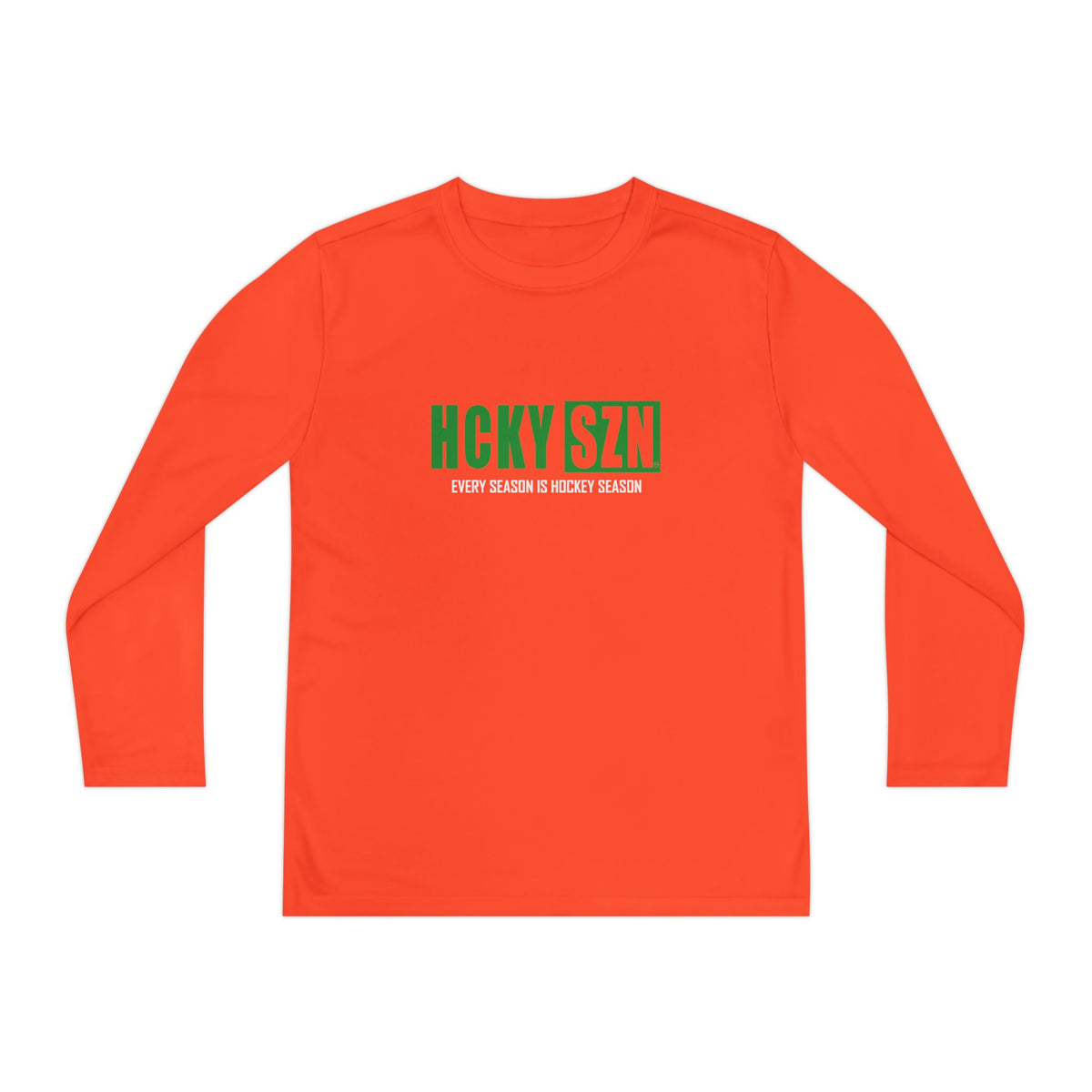 Every Season is HCKY SZN Youth Competitor Long Sleeve Tee (Green Logo) - Various Colors