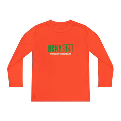 Every Season is HCKY SZN Youth Competitor Long Sleeve Tee (Green Logo) - Various Colors