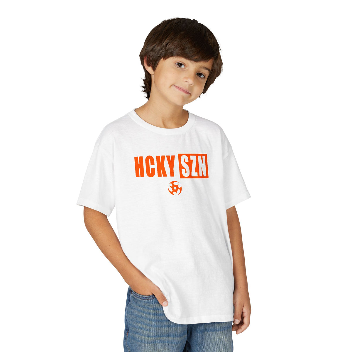 Youth HCKY SZN DryBlend Tee Shirt (Orange Logo) - Various Colors