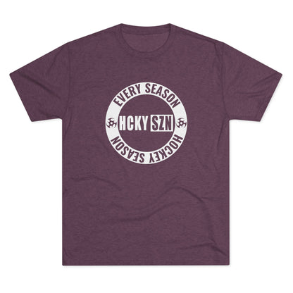 HCKY SZN Circle Logo TriBlend Tee Shirt (White) - Various Colors