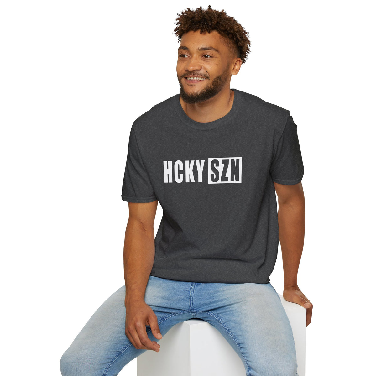 HCKY SZN Softstyle Tee Shirt (Dark Heather)