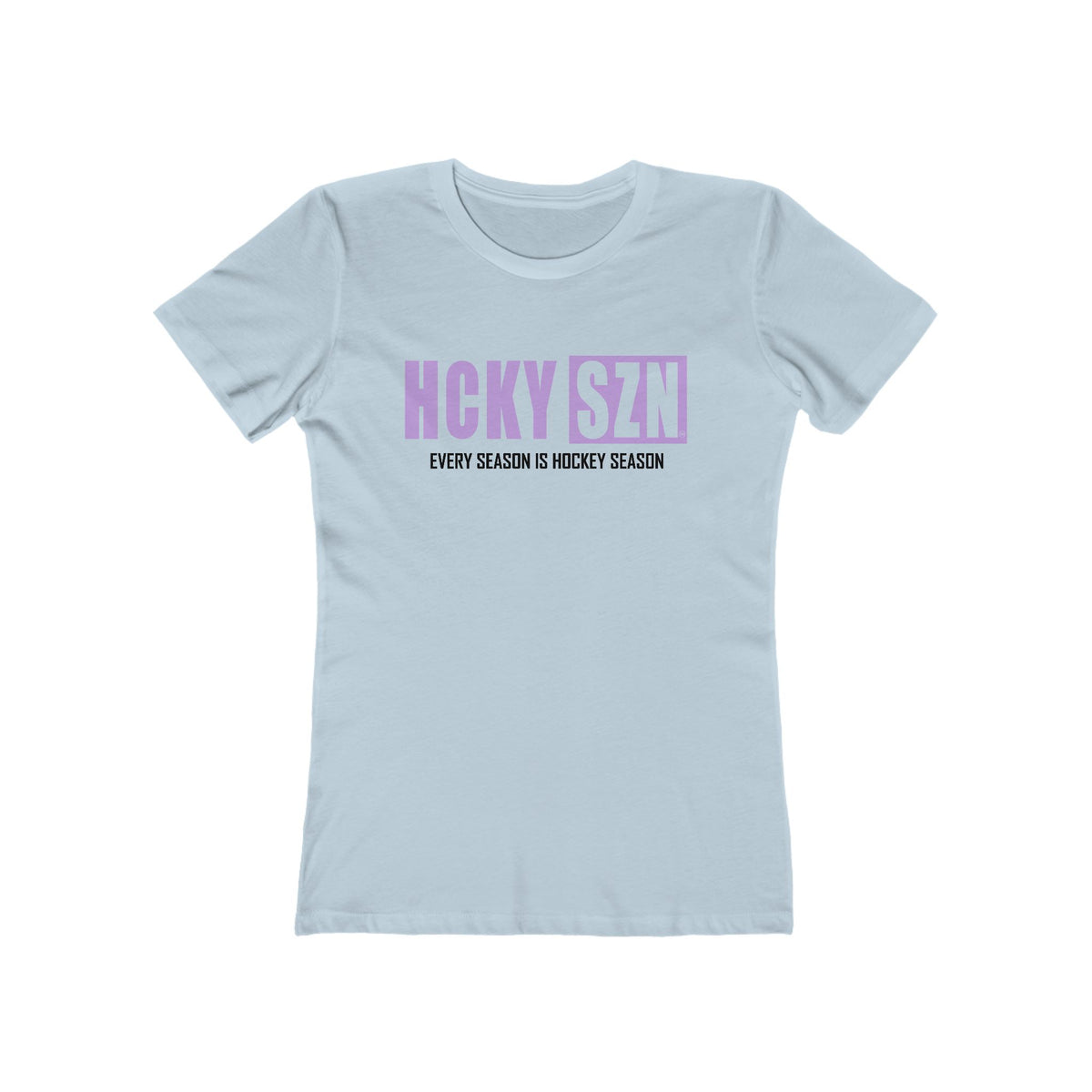 Every Season Is Hockey Season Women's Boyfriend Tee (Lavender Logo) - Various Colors