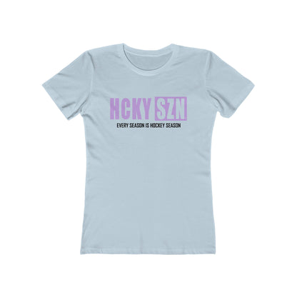 Every Season Is Hockey Season Women's Boyfriend Tee (Lavender Logo) - Various Colors