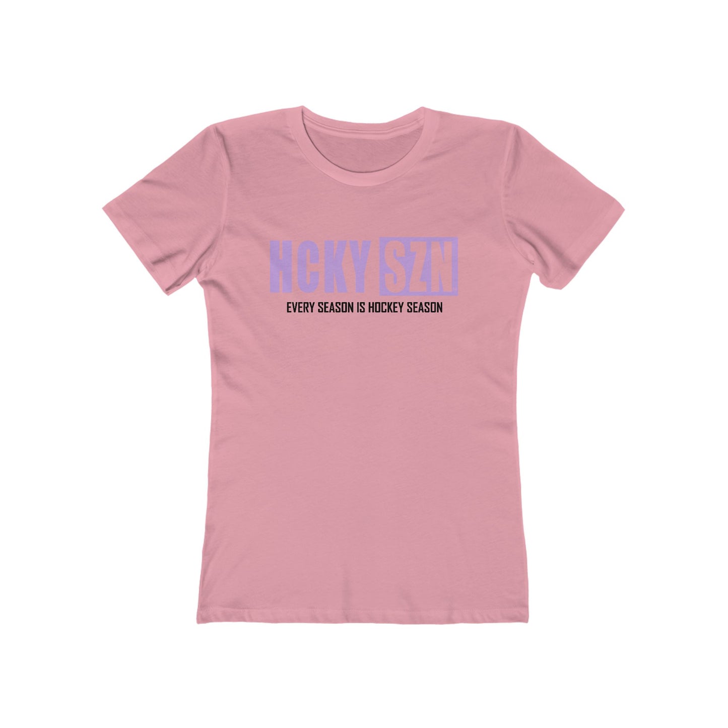 Every Season Is Hockey Season Women's Boyfriend Tee (Lavender Logo) - Various Colors