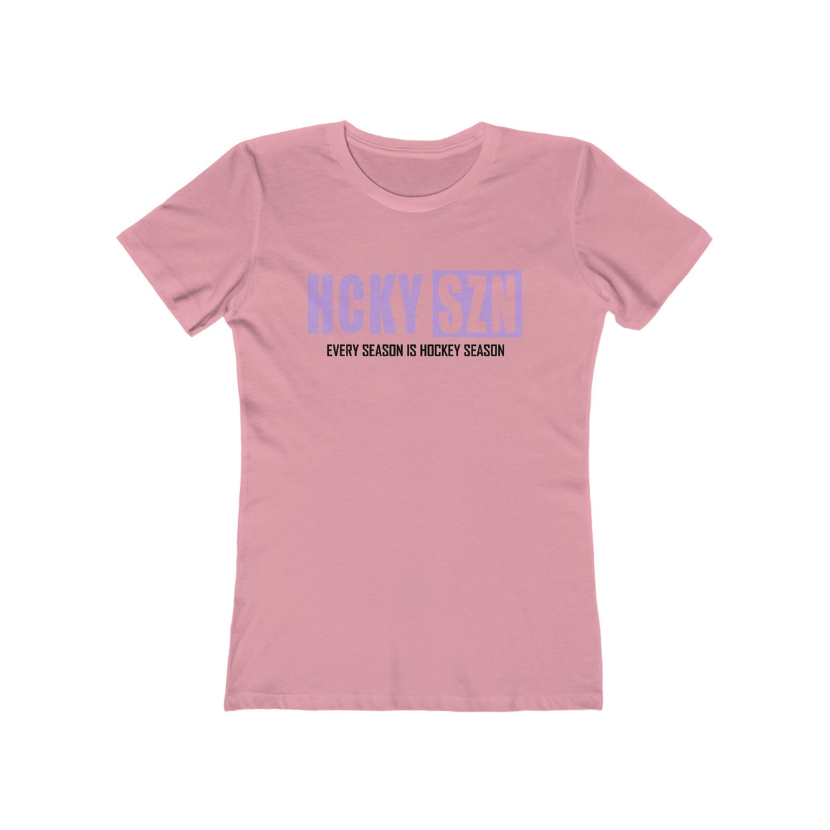 Every Season Is Hockey Season Women's Boyfriend Tee (Lavender Logo) - Various Colors