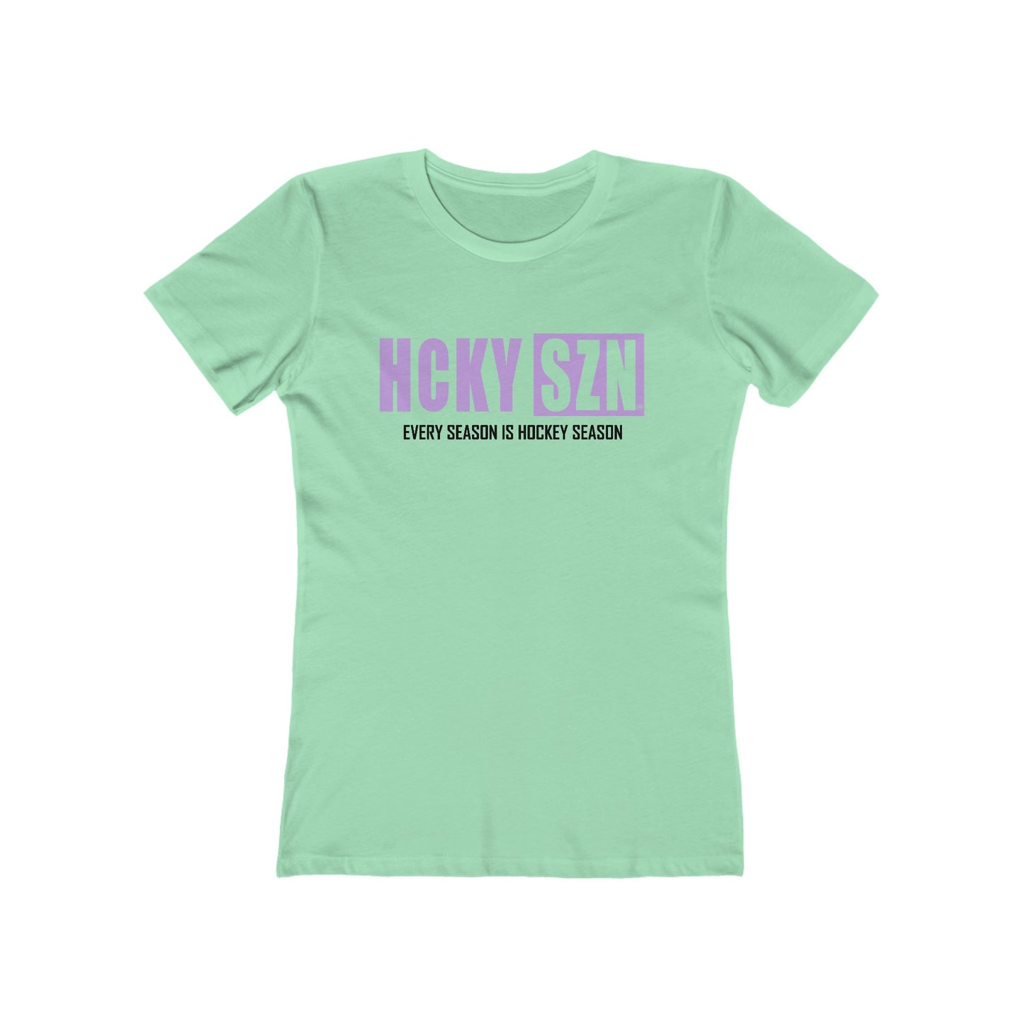 Every Season Is Hockey Season Women's Boyfriend Tee (Lavender Logo) - Various Colors