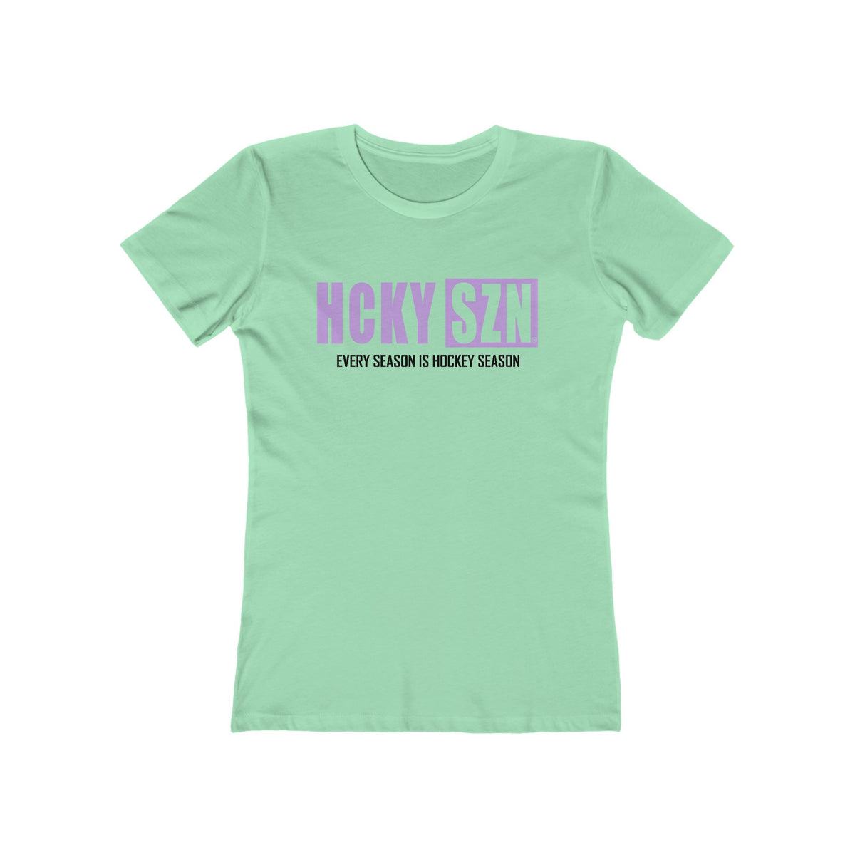 Every Season Is Hockey Season Women's Boyfriend Tee (Lavender Logo) - Various Colors