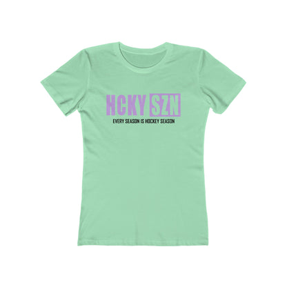 Every Season Is Hockey Season Women's Boyfriend Tee (Lavender Logo) - Various Colors