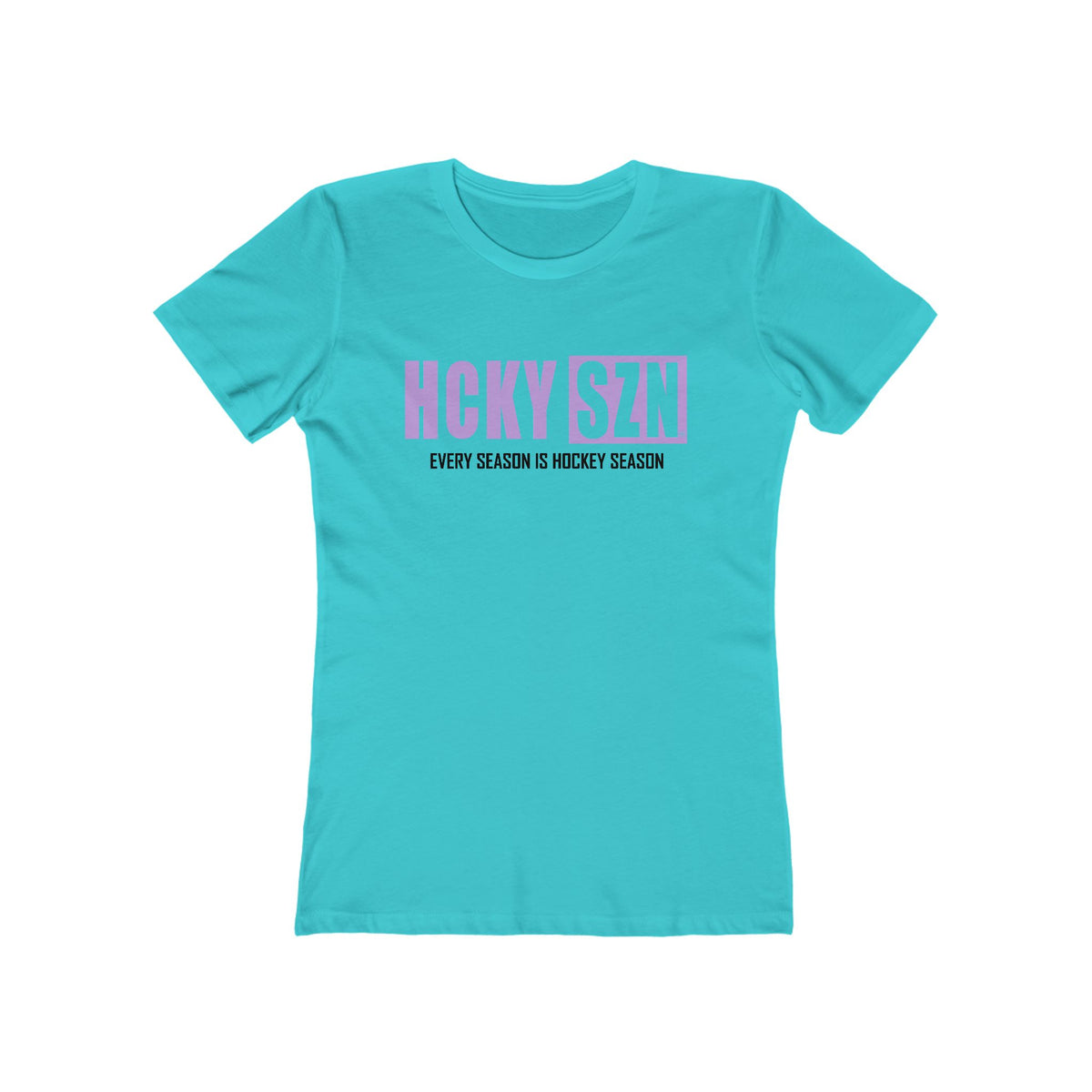 Every Season Is Hockey Season Women's Boyfriend Tee (Lavender Logo) - Various Colors