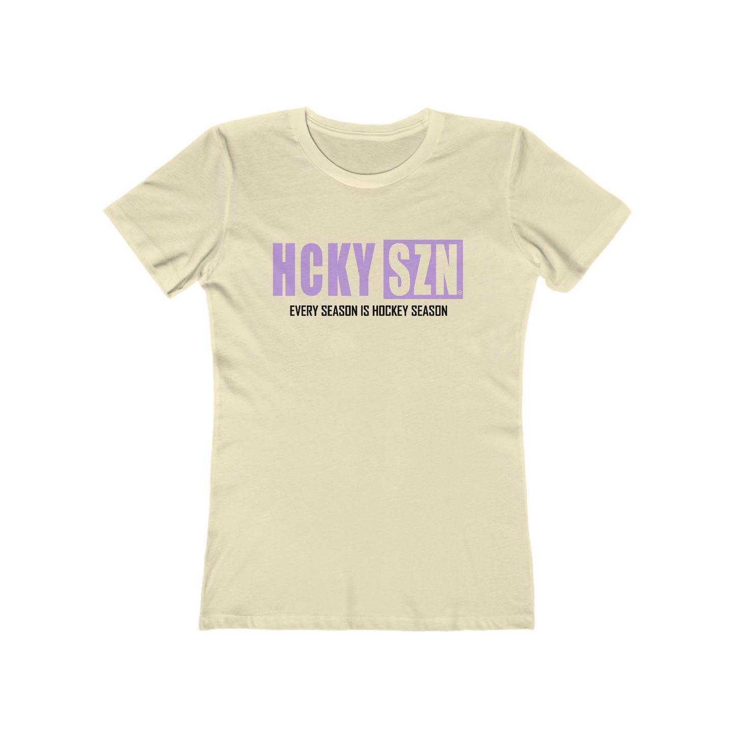 Every Season Is Hockey Season Women's Boyfriend Tee (Lavender Logo) - Various Colors