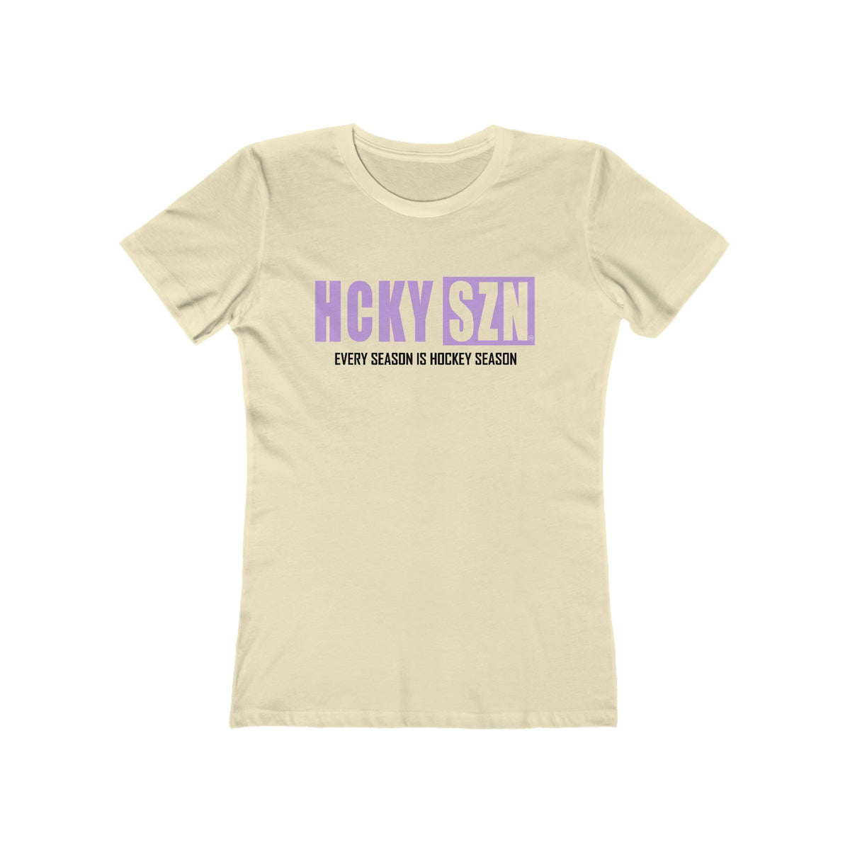 Every Season Is Hockey Season Women's Boyfriend Tee (Lavender Logo) - Various Colors