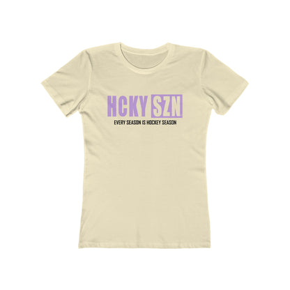 Every Season Is Hockey Season Women's Boyfriend Tee (Lavender Logo) - Various Colors