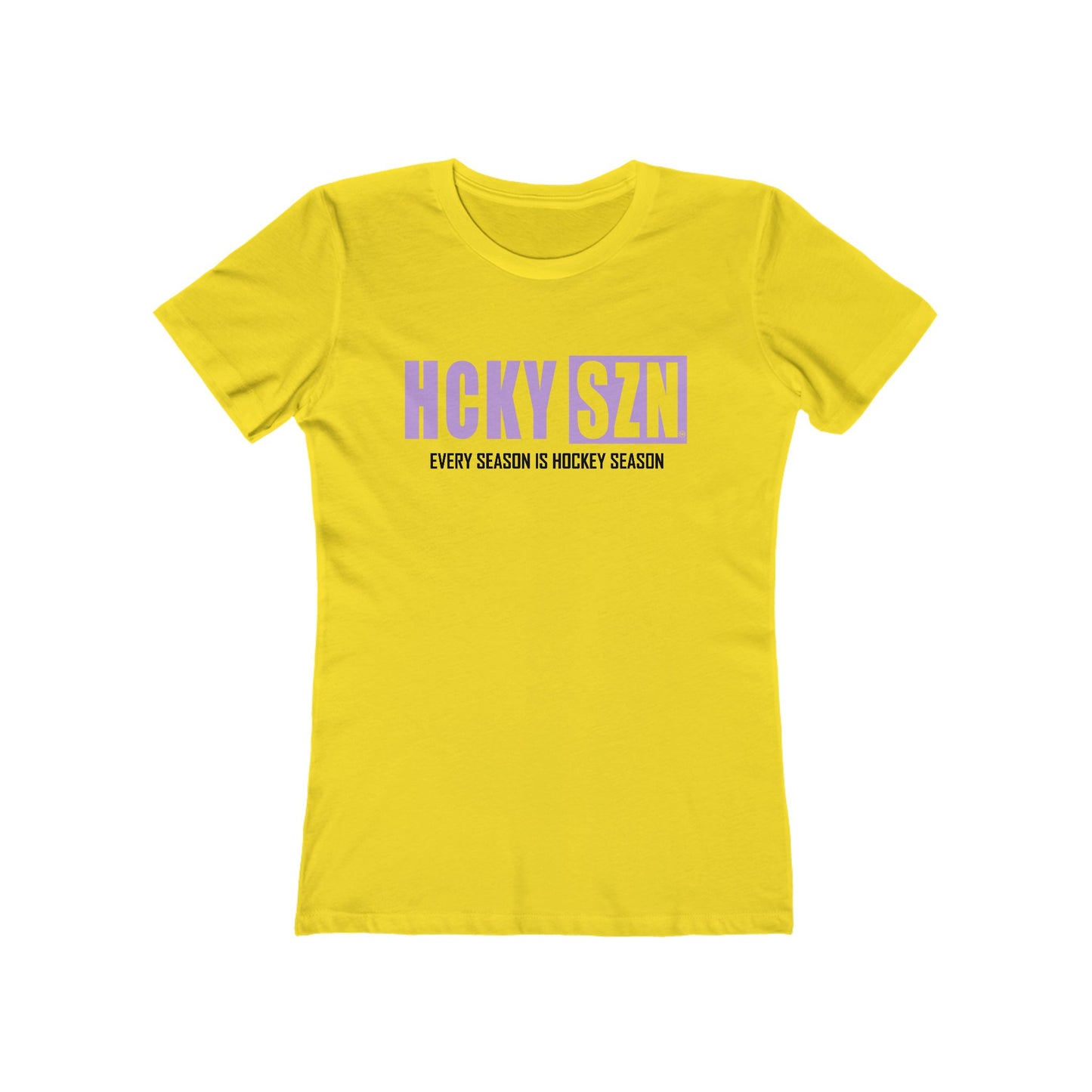 Every Season Is Hockey Season Women's Boyfriend Tee (Lavender Logo) - Various Colors
