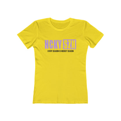 Every Season Is Hockey Season Women's Boyfriend Tee (Lavender Logo) - Various Colors