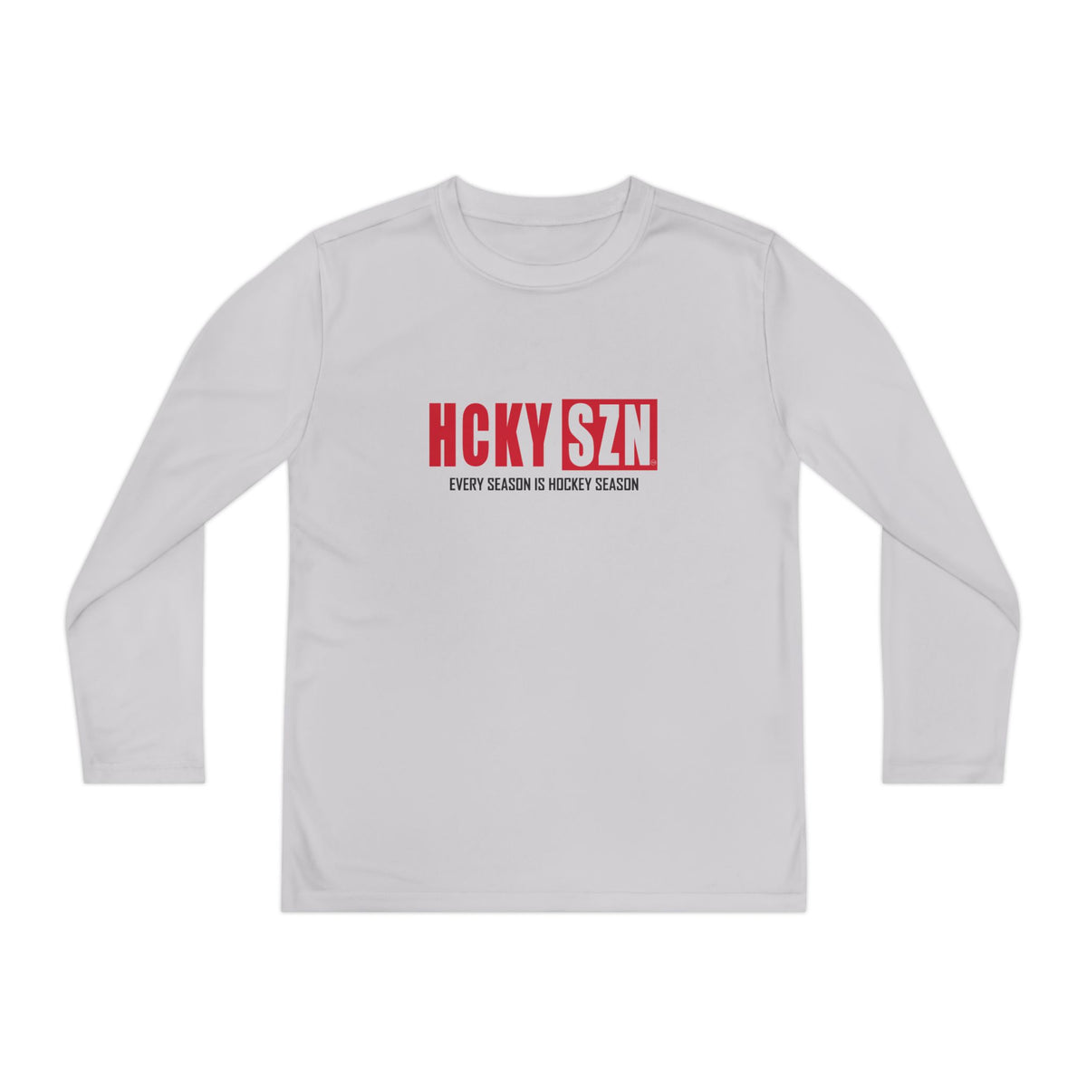 Every Season is HCKY SZN Youth Competitor Long Sleeve Tee (Red Logo) - Various Colors