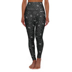 HCKY SZN High Waisted Yoga Leggings (Black Paisley)