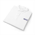 HCKY SZN Embroidered Performance Hockey Polo (White/Royal Logo)