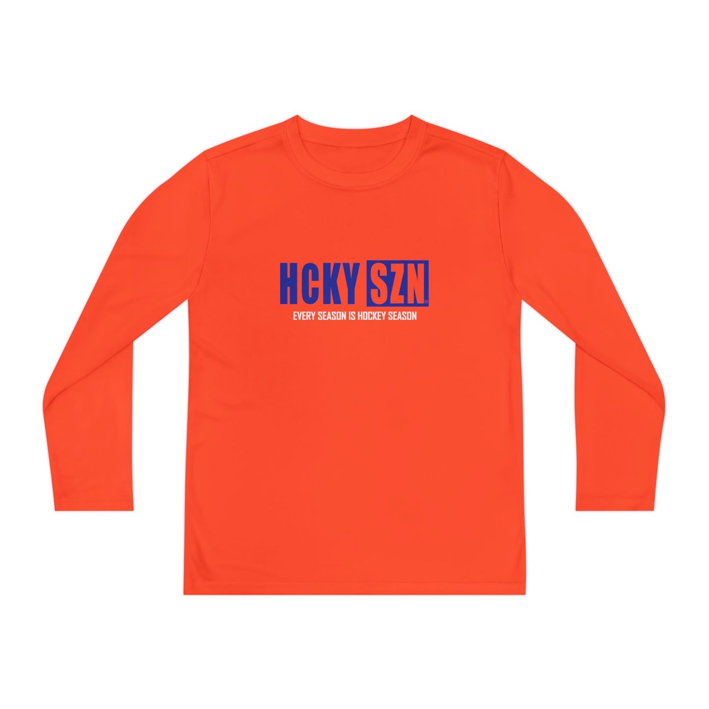 Every Season is HCKY SZN Youth Competitor Long Sleeve Tee (Blue Logo) - Various Colors