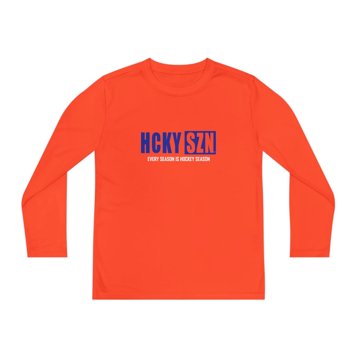 Every Season is HCKY SZN Youth Competitor Long Sleeve Tee (Blue Logo) - Various Colors