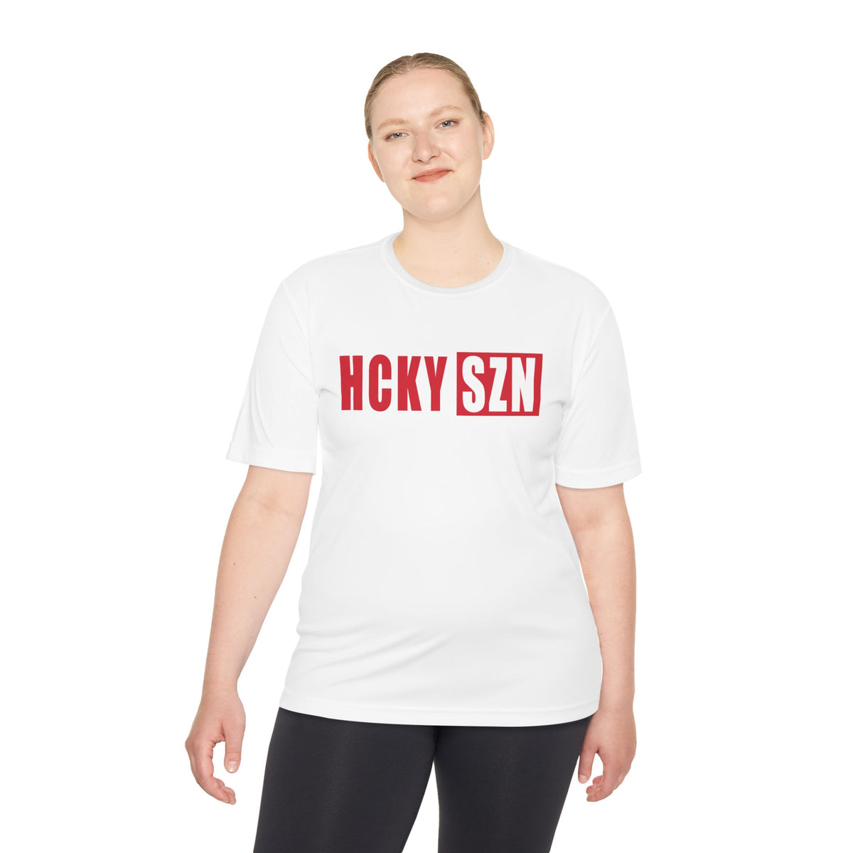 HCKYSZN (Flagship Logo) Adult Performance Tee - White/Red