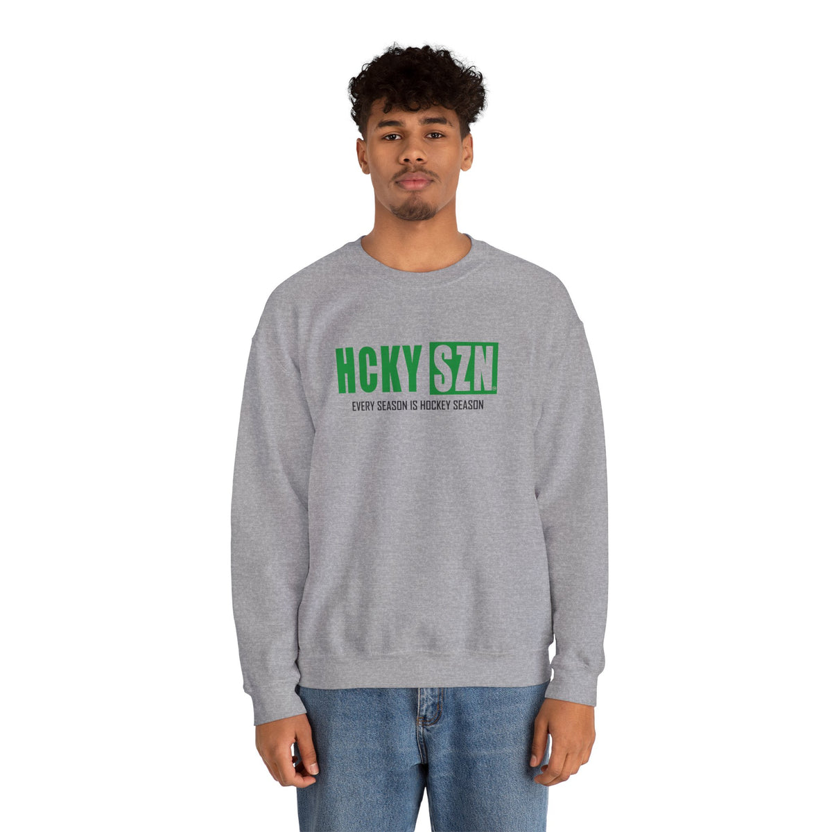 HCKY SZN Crewneck Sweatshirt (Green Logo) - Various Colors