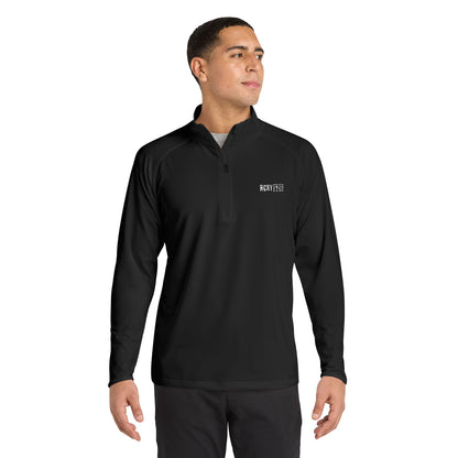 HCKY SZN Embroidered Quarter-Zip Pullover (Black/White)