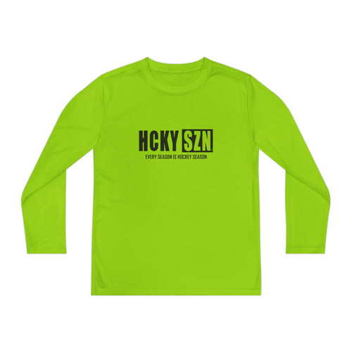 Every Season is HCKY SZN Youth Competitor Long Sleeve Tee (Black Logo) - Various Colors