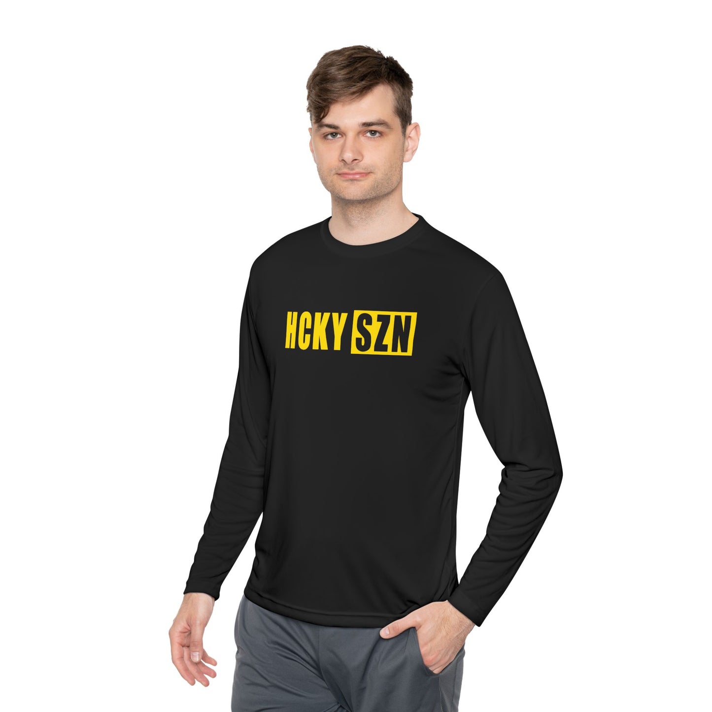 HCKY SZN Performance Long Sleeve Tee (Yellow Logo) - Various Colors