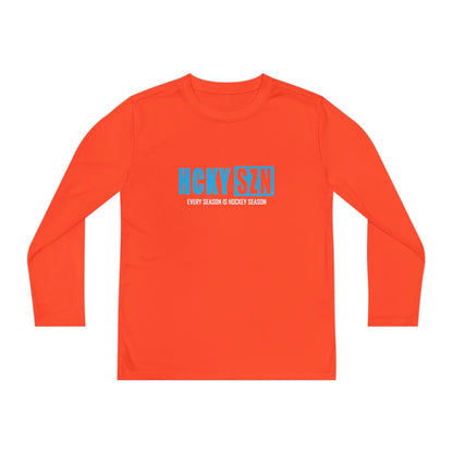 Every Season is HCKY SZN Youth Competitor Long Sleeve Tee (Sky Blue Logo) - Various Colors