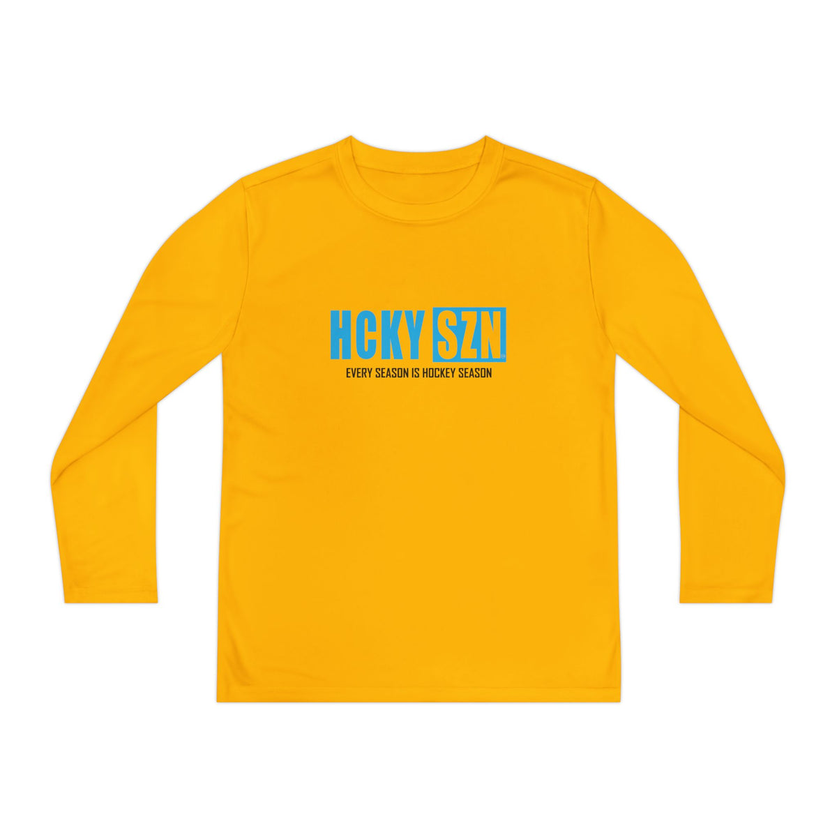 Every Season is HCKY SZN Youth Competitor Long Sleeve Tee (Sky Blue Logo) - Various Colors