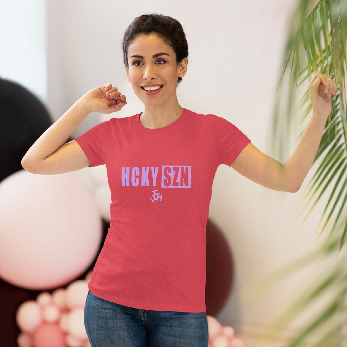 Women’s Hockey Vibe Triblend Tee (Lavender Logo)