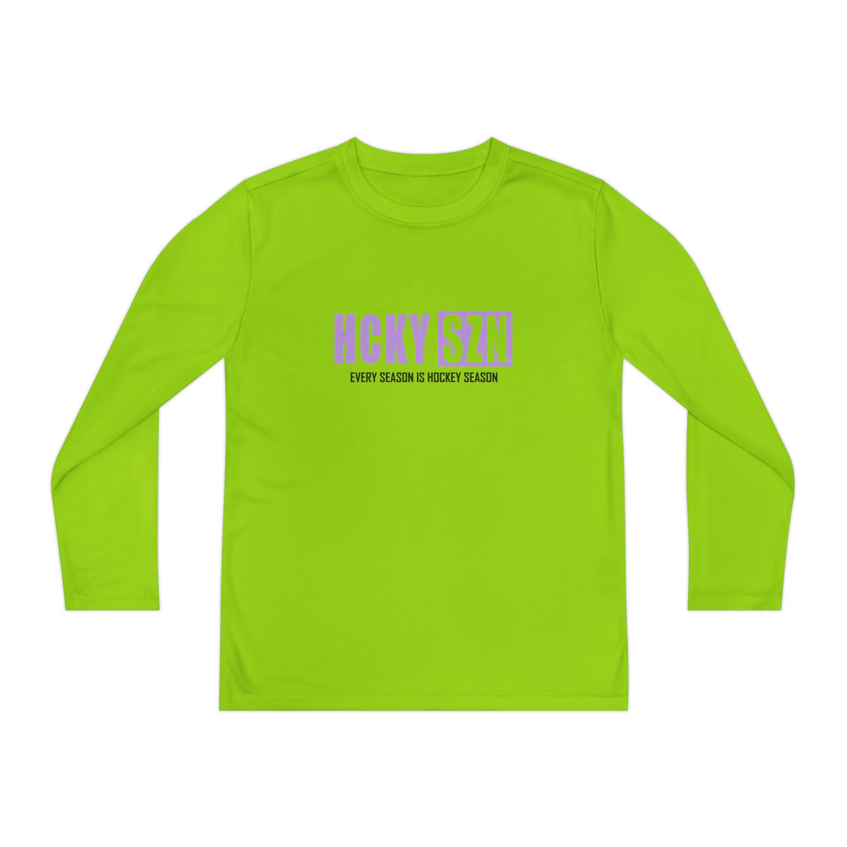 Every Season is HCKY SZN Youth Competitor Long Sleeve Tee (Lavender Logo) - Various Colors