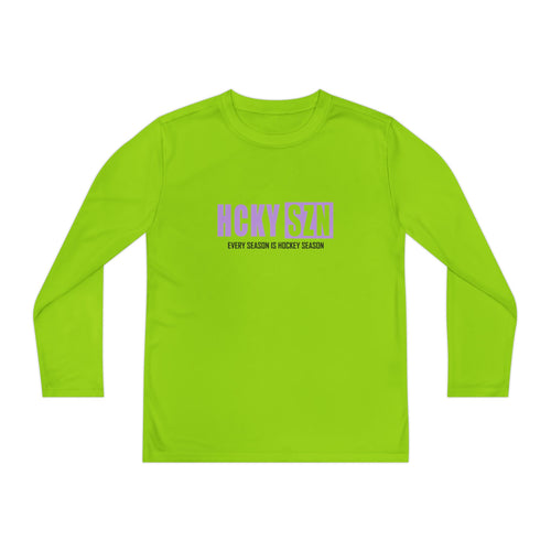 Every Season is HCKY SZN Youth Competitor Long Sleeve Tee (Lavender Logo) - Various Colors