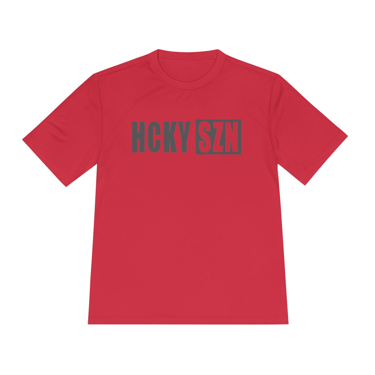 HCKYSZN (Flagship Logo) Adult Performance Tee - Red/Smoke