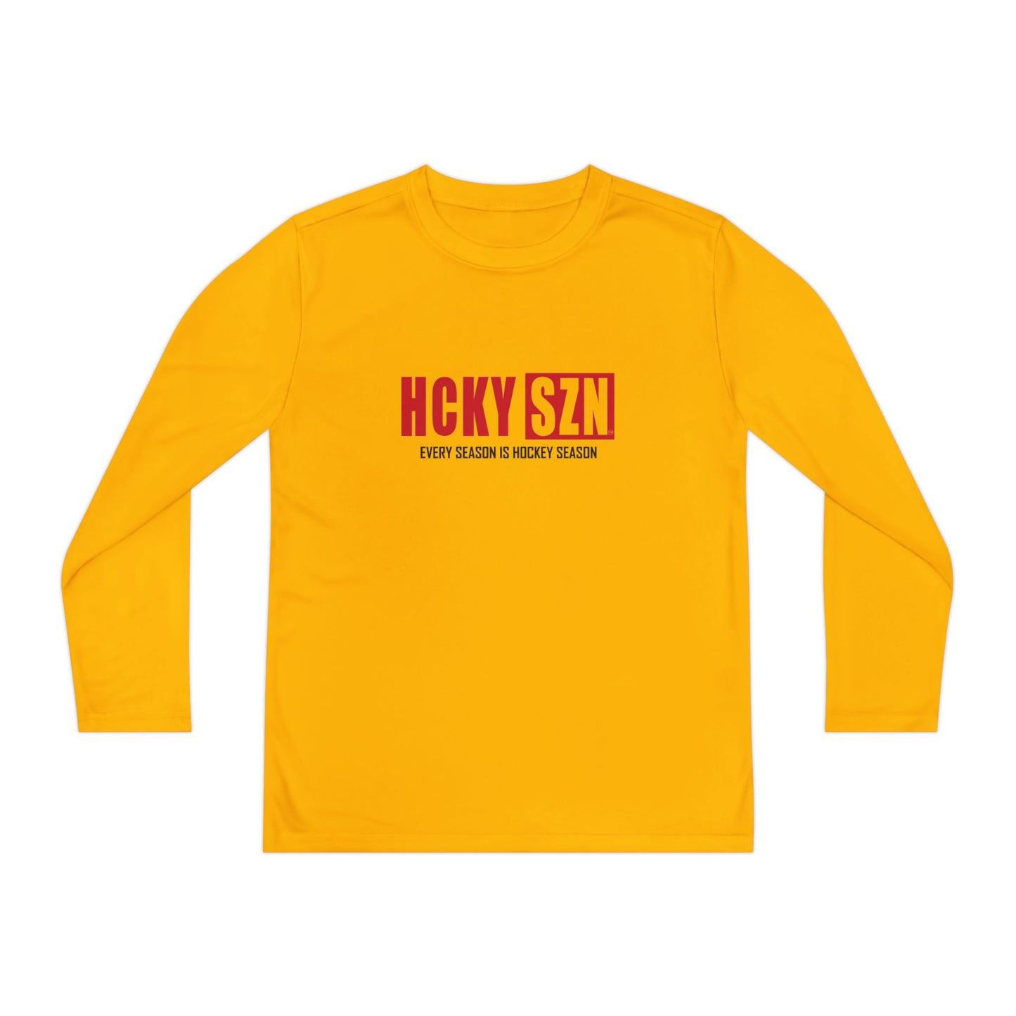 Every Season is HCKY SZN Youth Competitor Long Sleeve Tee (Red Logo) - Various Colors