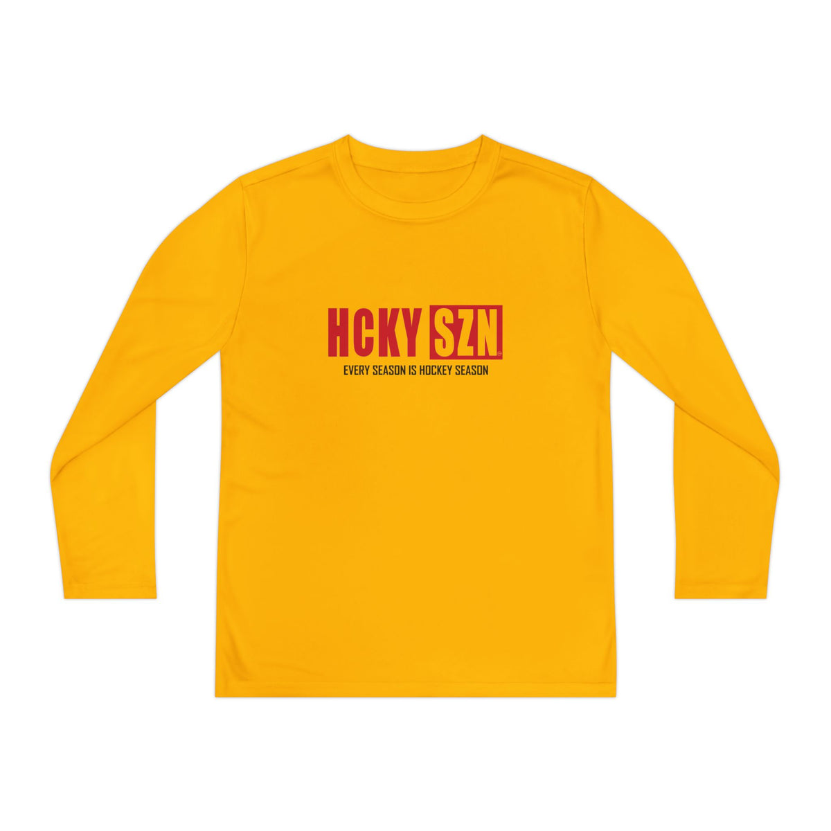 Every Season is HCKY SZN Youth Competitor Long Sleeve Tee (Red Logo) - Various Colors